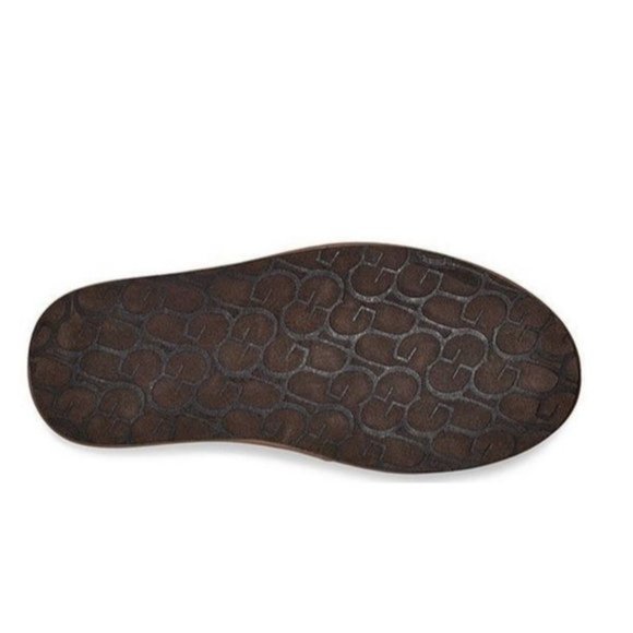New UGG Scuff Logo Jacquard Slipper Sandals Slides Chestnut Brown - Picture 6 of 6